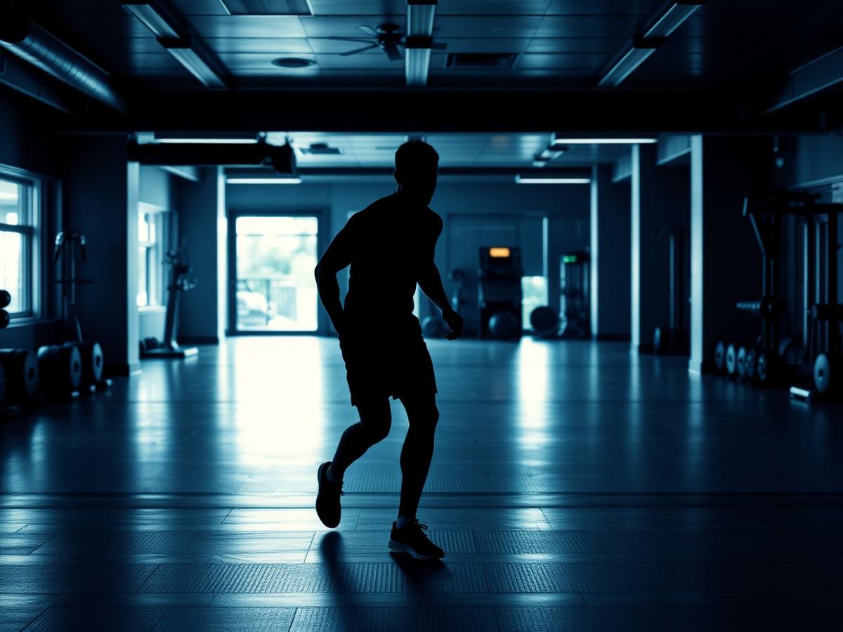 Campaign photography — athlete training in dramatic light